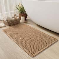 Tapis de bain FIGOO en tissu gaufré, super absorbant, antidérapant, écologique, en polyester, lavable en machine, ultra doux, tapis de sol, tapis de douche, personnalisé