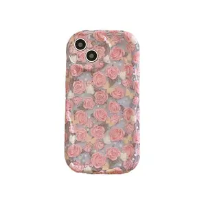 Vintage unregelmäßig geformte blumenblätter rosa rosa handyhülle kreatives design zum schutz des telefons vor dem fall für iphone 13