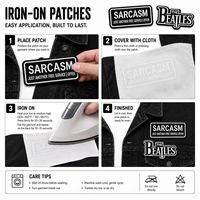 En gros Patchs brodés thermocollants et à coudre, motif Cœur Lèvres Script, Slogan Amusant Rétro, Noir et Blanc
