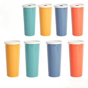 Eco-friendly Wheat Straw Straw Tumbler Large Capacity <b>Reusable</b> Drinking <b>Cup</b> <b>with</b> <b>Lid</b> for Office Outdoor School Travel - Product Image 1