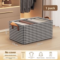 Boîte de rangement pour couette en métal moderne à motif plat, couvercle pliable, bac de rangement pour armoire, literie, durable, à un seul niveau, grand panier de rangement