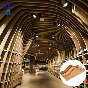 Controsoffitto in Alluminio a Doghe, Sistema di Profili in Alluminio Effetto Legno, Design con Varie Forme, Controsoffitto Metallico a Strisce - Product Image 4