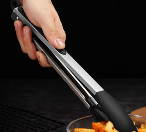 硅胶配件烤肉钳纯色厨房烹饪食物夹烘焙小工具 - Product Image 3