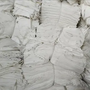 Cheap wholesale 100% natural white cotton knitting T shirt rags for marine oil cleaning
