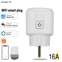 Prise intelligente WiFi EU 16A, fonctionne avec l'application Tuya Smart Life, compatible avec Alexa et Google Assistant
