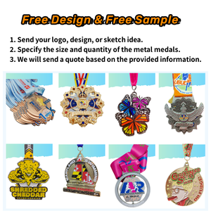 Medallas personalizadas Deportes Haga su propio Metal Aleación de zinc Fundición a presión Stamoing Logo Oro Plata Bronce Medallas - Product Image 3