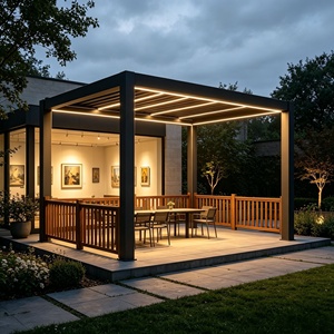 Pabellón de Jardín Eléctrico con Persianas Ajustables, Aplicable en Múltiples Escenarios, Poste de Aleación 6063 con Recubrimiento en Polvo, Totalmente Impermeable con Drenaje Oculto - Product Image 3