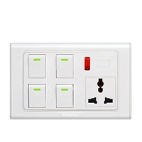 Interrupteur électrique double PHIDIAS de haute qualité en ABS blanc + cuivre, 12 broches, prise murale 16A 250V pour usage domestique et de bureau au Népal et au Pakistan