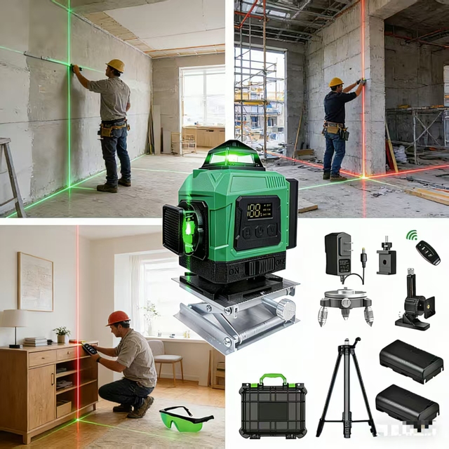 Super 12/16 Line 3/4D Green Laser Horizontal Self Leveling 360 Horizontal and Vertical