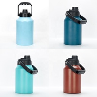 Seau à glace en acier inoxydable COOTTY pour l'extérieur, grande capacité de 1 gallon, bouilloire à eau portable, camping, double paroi, isolation sous vide