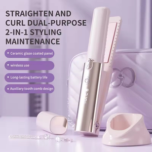 <span class=keywords><strong>Pince</strong></span> à cheveux sans fil portable mini lissante et bouclante avec écran LCD - Product Image 2