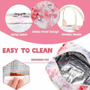 Dropshipping Shopify <b>Lunch</b> <b>Bag</b> for Women Men Cute Corduroy <b>Lunch</b> <b>Tote</b> <b>Bags</b> Reusable Insulated <b>Lunch</b> Box Large Capacity - Product Image 5