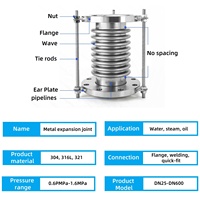 Joint d'expansion flexible en acier inoxydable à surface lisse avec raccord à bride pour l'industrie chimique