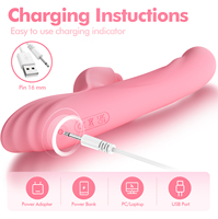 4-in-1 Stoßender G-Punkt-Vibrator mit Klitoris-Stimulation und Heizfunktion, 10 Geschwindigkeiten, IPX6 Wasserdicht, USB-Aufladbar, Silikon-Erwachsenen-Sexspielzeug