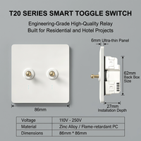 Interrupteur intelligent à double voie Tuya Zigbee T20, large plage de tension 110V-250V, en PC ignifuge, pour contrôle d'éclairage domestique