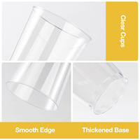 Gobelets en plastique transparent jetables avec logo personnalisé, bord doré/argenté, 9oz/10oz/12oz/14oz, écologiques, parfaits pour les boissons froides à emporter