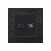Prise murale en aluminium chinoise, double adaptateur RJ1/RJ45 pour téléphone et prise de données réseau informatique