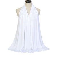 Hijab long en modal pour femmes, couleur unie, extensible, qualité supérieure, brillant
