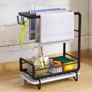 ชั้นวางสบู่สองชั้นสำหรับห้องครัวทำจากเหล็กคาร์บอนติดผนัง - Product Image 6