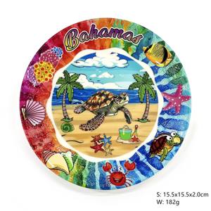 Plaque murale avec logo personnalisé Plaque décorative en céramique posée sur la table Plage Dauphins Conque Design Bahamas Cadeaux souvenirs - Product Image 6