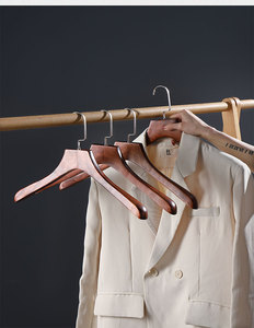 Duy Nhất Tier Tự Nhiên Rắn Gỗ Quần Áo Áo Móc Không-Trượt Sơn Mài Kết Thúc Số Lượng Lớn Giặt Bằng Gỗ Móc Cho Quần Tủ Quần Áo - Product Image 2