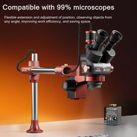 Microscope trinoculaire YCS 6558X avec bras articulé Golden Dragon 360° et pince pour réparation de téléphones, garantie 1 an