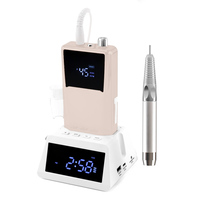 Perceuse à ongles Portable professionnelle 45000 tr/min Machine à lime électrique avec base de mèches pour le retrait des ongles de salon à la maison