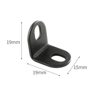 Support d'étagère en fer Jingmao, 19 mm x 19 mm x 15 mm, noir, en forme de L - Product Image 1