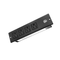 Multiprise USB 4 ports standard US, dissimulée, pour bureau, meubles, armoires, comptoirs