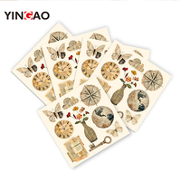 Ensemble de stickers découpés sur mesure en vinyle imperméable et écologique pour journal créatif, décoration DIY et scrapbooking, formes personnalisées