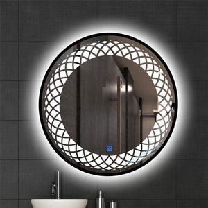 <span class=keywords><strong>Espejo</strong></span> de Baño Redondo Moderno con Retroiluminación LED, Montado en la Pared, con Luz Regulable e Iluminación y Función Antivaho - Product Image 5