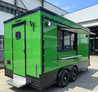Remorque alimentaire personnalisable en acier inoxydable avec double essieu, cuisine complète, nettoyage facile pour service de restauration rapide mobile