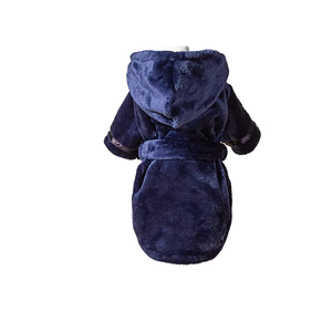 가을/겨울용 럭셔리 강아지 로브 XS 부드러운 플란넬 소재 단색 패턴 따뜻한 반려동물 고양이 잠옷 목욕 가운 코트 보호복 - Product Image 1