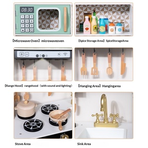 Juego <span class=keywords><strong>de</strong></span> <span class=keywords><strong>cocina</strong></span> <span class=keywords><strong>de</strong></span> <span class=keywords><strong>madera</strong></span> Montessori para niños con electrodomésticos realistas y accesorios <span class=keywords><strong>de</strong></span> <span class=keywords><strong>cocina</strong></span> para actividades <span class=keywords><strong>de</strong></span> aprendizaje temprano - Product Image 3