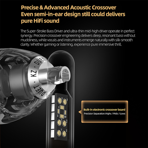 Auriculares HiFi con cable KZ Duet con controlador dinámico 2DD 2 Semi-In Ear Music Monitor Ergonomía Auriculares para juegos personalizados Regalo - Product Image 6