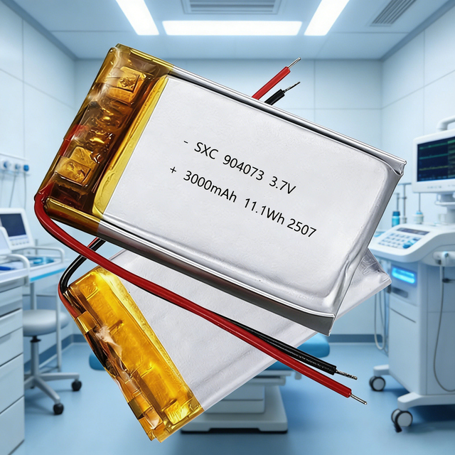 Custom 904073 3.7V 3000mAh Li-Po Battery for Wearable ECG Monitor & Portable Ultrasound Probe Wide Temperature -40℃ to +50℃
