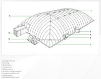 Structure gonflable supportée par l'air court de tennis tente de football salle de sport structure temporaire bâtiment aérien pavillon mobile