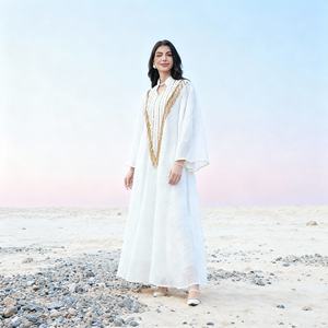 Luxury Embroidery Polyester Abaya Dress for Muslim Women Custom Modest <b>Evening</b> Occasion Wear High Quality - Product Image 4