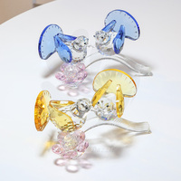 Modèle d'animal de simulation de haute qualité, écologique, exquis et élégant, décoration de bureau à domicile, modèle de pigeon en verre cristal