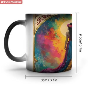 Frosted Black <b>Ceramic</b> <b>Mug</b> 11oz Heat Activated Color Changing Cup Fashion Home Accessory - Product Image 1