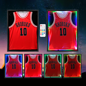 UV bảo vệ Wall Mount đèn LED Jersey bóng hộp Jersey khung hiển thị trường hợp với đầy màu sắc đèn LED - Product Image 3