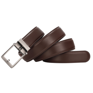 カスタムロゴビジネスブラウン自動分割リアル牛革ラチェットベルトボックス付き男性の本革ベルト - Product Image 4