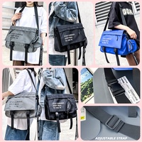 Tas Selempang Pria 2-in-1 Tali Adjustable 3 Warna Tahan Air Kapasitas Besar Logo Custom Fashion Kancing  untuk Pelajar