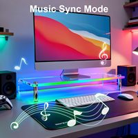 Support d'écran avec lumières RVB, support de bureau synchronisé avec la musique avec contrôle par application et bouton, organisateur de bureau pour la maison et le bureau