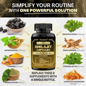 Оптовая продажа Rosebest: Капсулы 8-в-1 с чистым органическим ашвагандхой и шиладжитом, экстракт трав, премиум качество, под собственной торговой маркой - Product Image 2