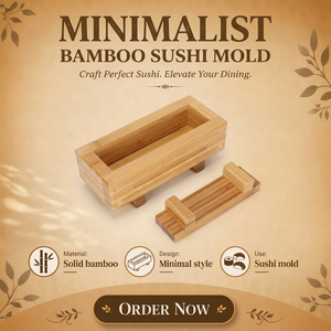 Kit de Moldes para Hacer <span class=keywords><strong>Sushi</strong></span> de Bambú Natural Ecológico de Primera Calidad, Prensa Tradicional Japonesa para Oshizushi, para Hacer en Casa - Product Image 4