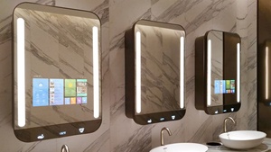 Miroir de salle de bain rétroéclairé par LED avec téléviseur, écran tactile intelligent Android, anti-buée, miroir de maquillage avec téléviseur WM-2601, étanche IP66 - Product Image 3