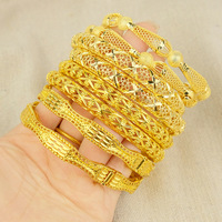 Brazalete de Oro Chapado en 24K a Precio de Fábrica, Brazalete Hueco, Joyería Chapada en Oro al por Mayor para Mujer