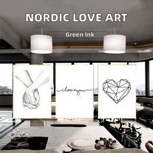 北欧のミニマリストのカップルウォールアート「I for <span class=keywords><strong>Love</strong></span> You」絵プリントキャンバス絵画室内装飾ポスター - Product Image 2