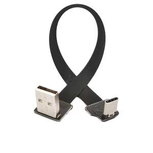 <span class=keywords><strong>Double</strong></span> Angle FPV FPC <span class=keywords><strong>USB</strong></span> 2.0 AM <span class=keywords><strong>USB</strong></span> 3.1 Type C Male Female Extension Power Data Cable PVC Jacket Braid Shielding for Camera Use - Product Image 1